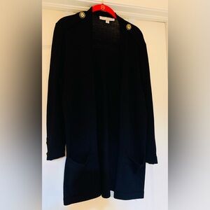 St.John Black Cardigan, Extra Long (M)